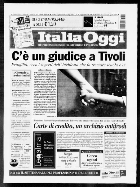 Italia oggi : quotidiano di economia finanza e politica